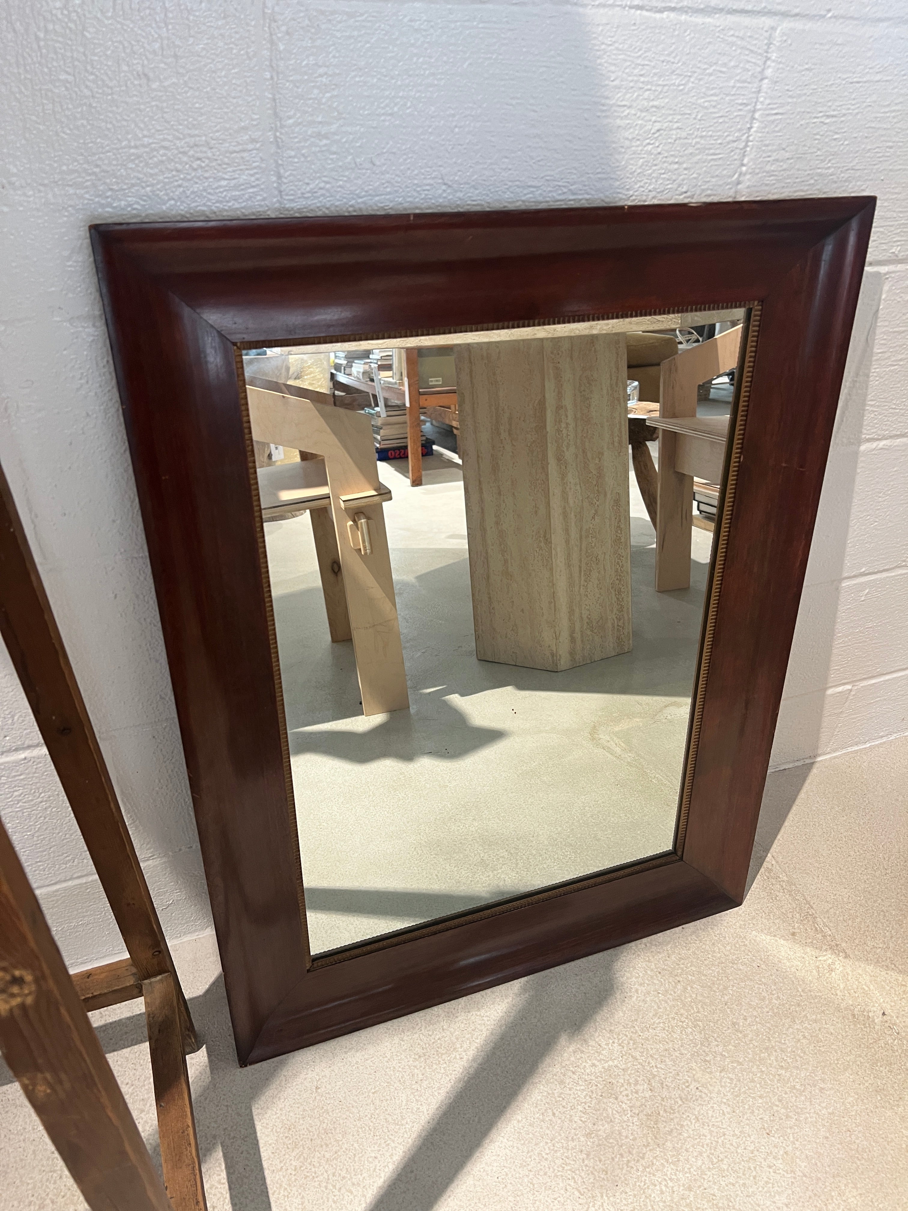 MAHOGANY WOOD FRAMED MIRROR