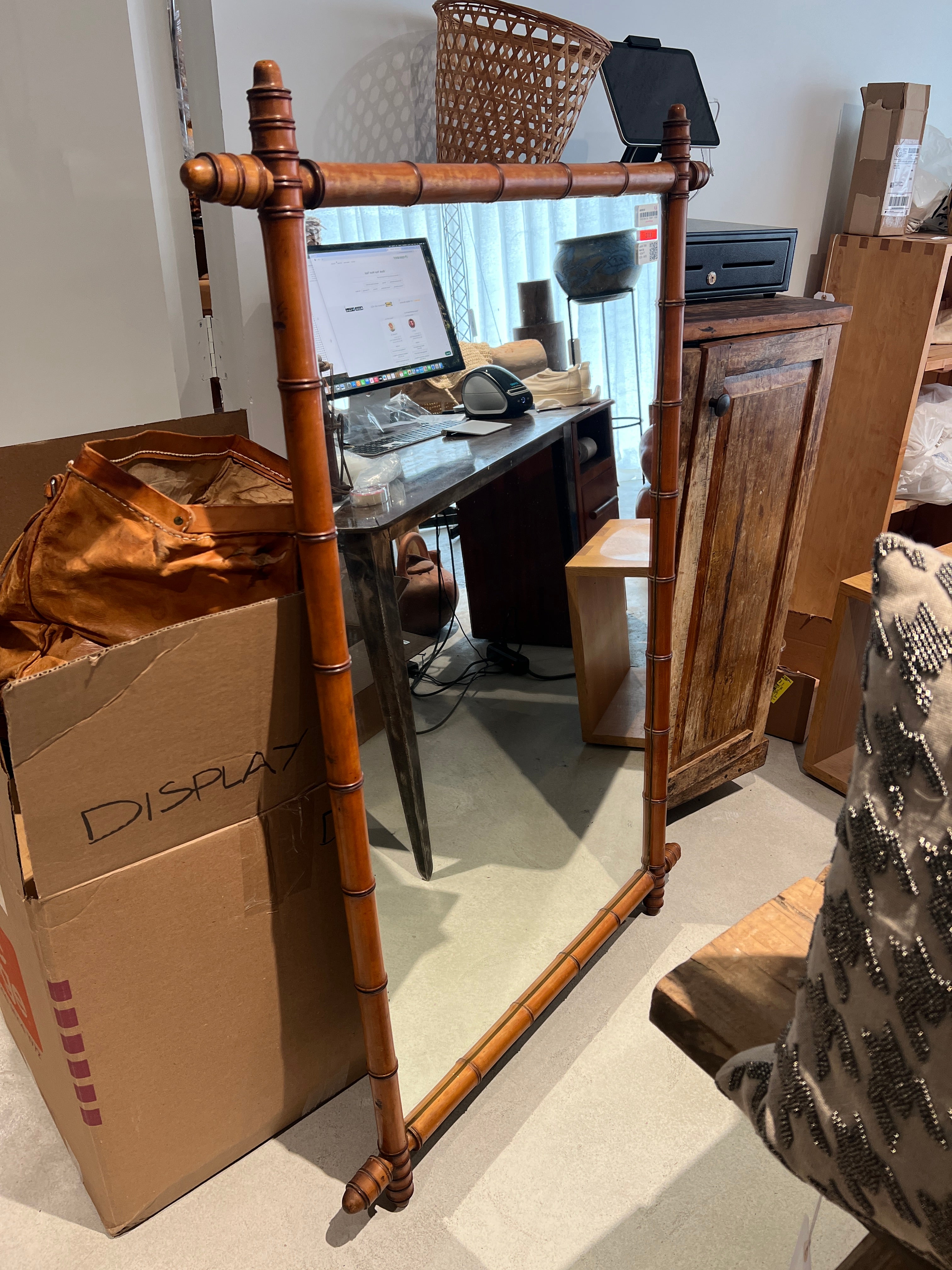 FRENCH FAUX BAMBOO STYLE MIRROR